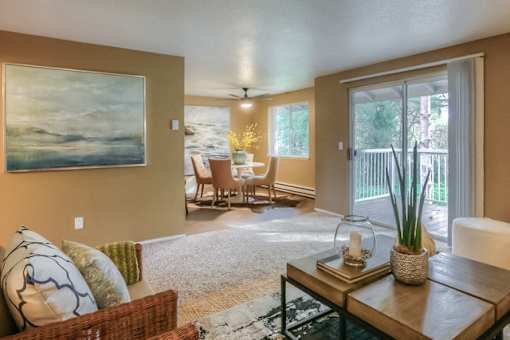 Living And Dining at Woodcreek Apartments, Fairview, Oregon