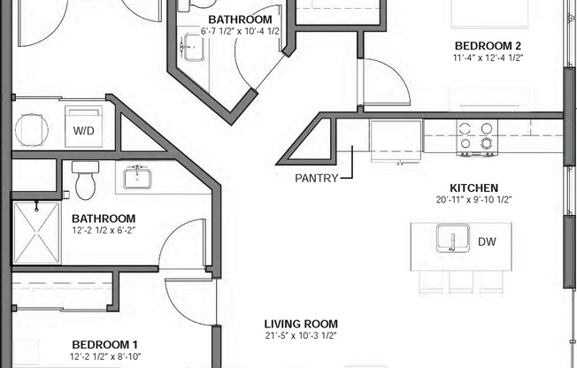 2 beds, 2 baths, 1,092 sqft, $2,106