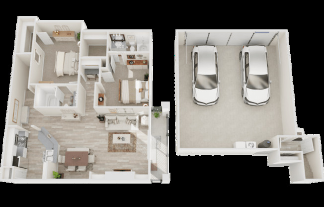 2 beds, 2 baths, 1,121 sqft, $2,173