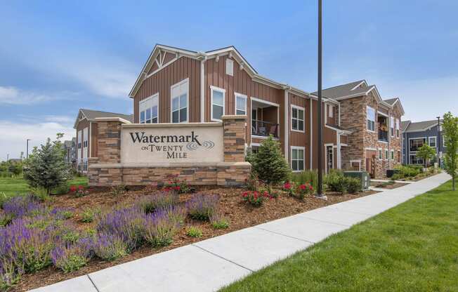 Watermark at Twenty Mile Monument Sign at Watermark on Twenty Mile, CO 80134