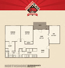 2 beds, 1 bath, 970 sqft, $1,473