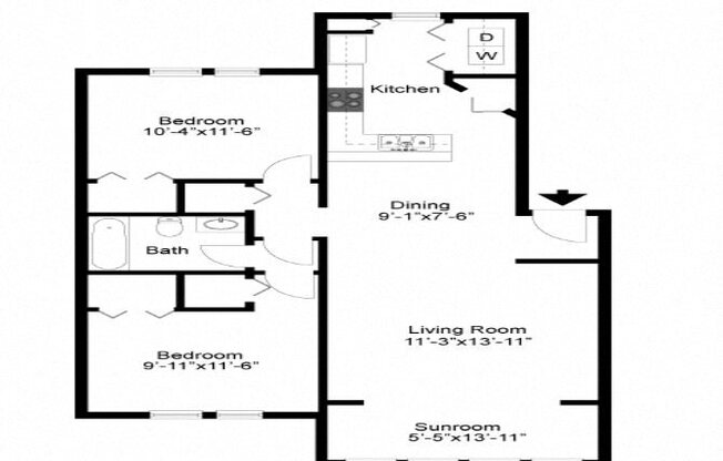 2 beds, 1 bath, 836 sqft, $1,646