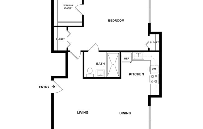 1 bed, 1 bath, 577 sqft, $1,150