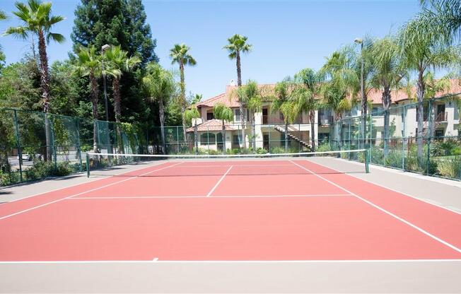 Open Tennis Court at Dominion Courtyard Villas, Fresno