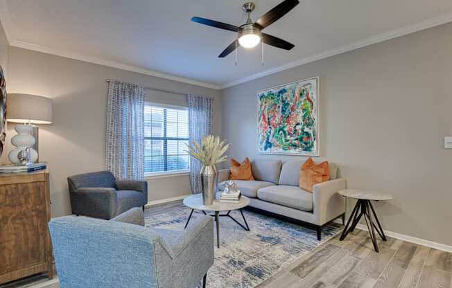 Living Room Interior at Carmel Creekside, Texas, 76137