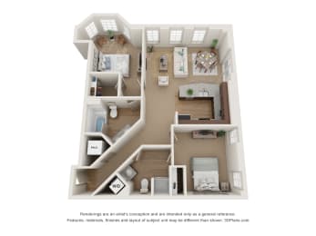 2 beds, 2 baths, 1,108 sqft, $1,678