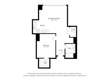 1 bed, 1 bath, 750 sqft, $1,112