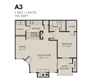 1 bed, 1 bath, 650 sqft, $1,301