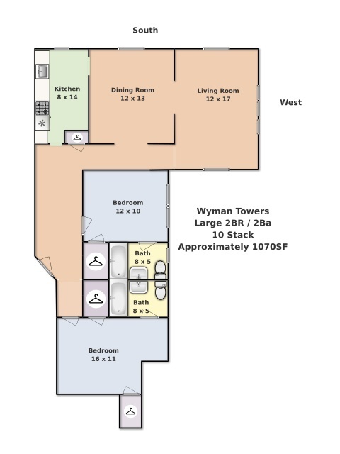 2 beds, 2 baths, 775 sqft, $1,875, Unit 510