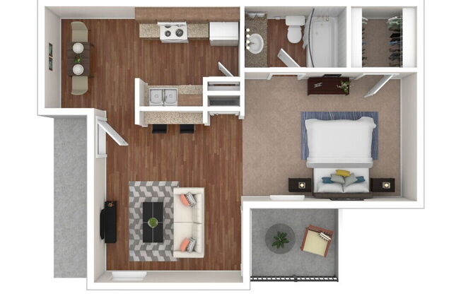 1 bed, 1 bath, 530 sqft, $915