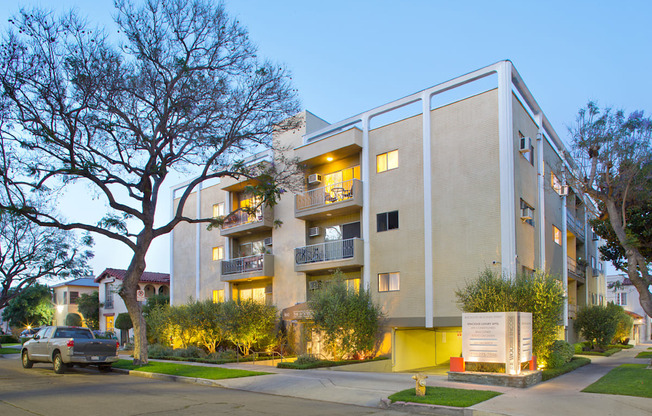 Exterior street view of an apartment building