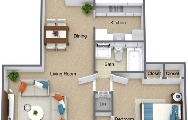 1 bed, 1 bath, 750 sqft, $940, Unit 5-11