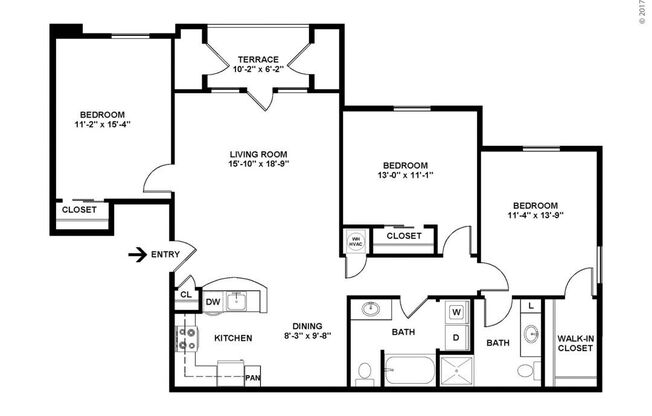 3 beds, 2 baths, 1,358 sqft, $1,529