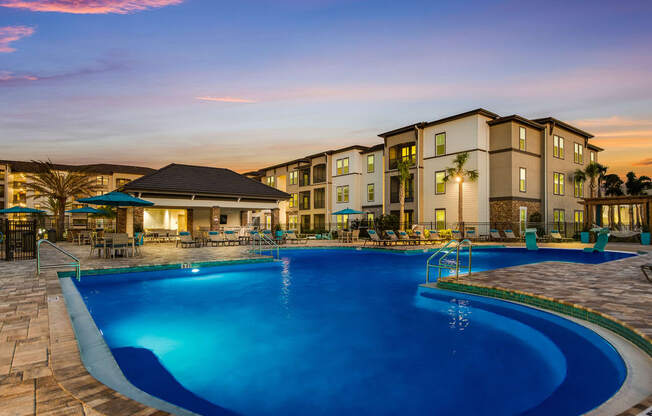 Twilight Pool at The Oasis at Lakewood Ranch, Bradenton, FL