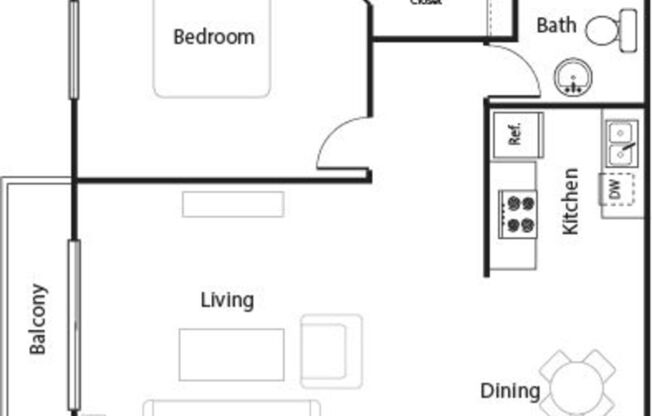 1 bed, 1 bath, 700 sqft, $2,300