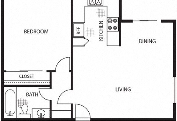 1 bed, 1 bath, 700 sqft, $2,305