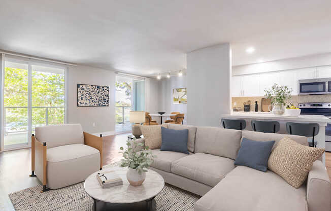 Living Room with Hard Surface Flooring
