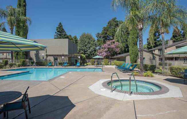 River Pointe side A swimming pool and spa