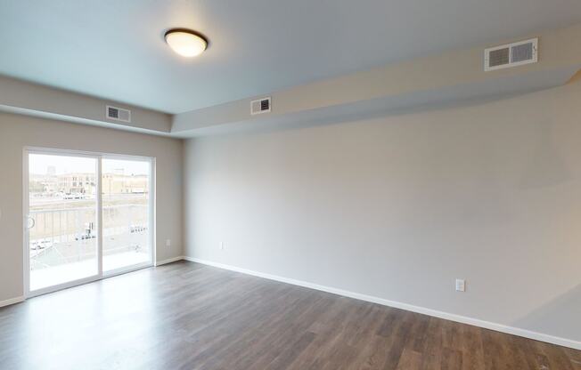 Unfurnished Living Area at First Street Lofts in Downtown Bismarck, Bismarck, North Dakota