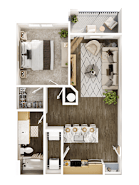1 bed, 1 bath, 687 sqft, $1,455