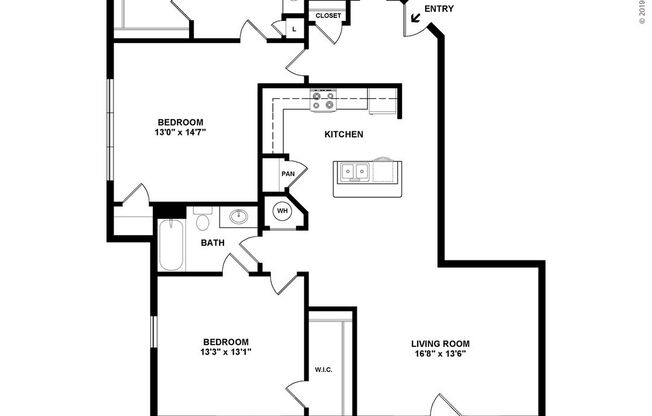 2 beds, 2 baths, 1,400 sqft, $2,285