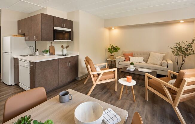 Furnished apartments with flexible lease terms and unbeatable building amenities.