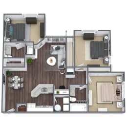 3 beds, 2 baths, 1,280 sqft, $2,189