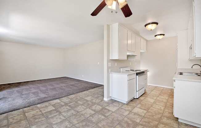 Attached Kitchen to Living at WOODSIDE VILLAGE, California, 91792