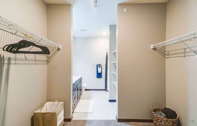 Extra storage, large closets, and large bathroom in of 2 bedroom apartment for rent at 360 at Jordan West best new apartments West Des Moines IA 50266