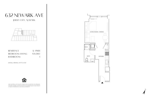 Studio, 1 bath, 465 sqft, $2,786, Unit PH01