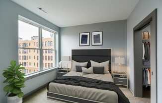Bedroom With Expansive Windows at Nightingale, Providence, RI, 02903