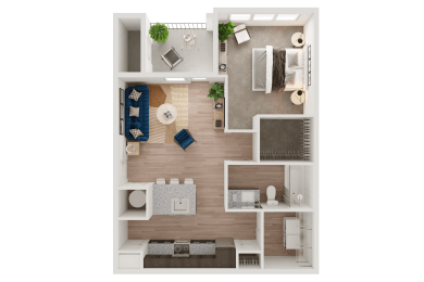 1 bed, 1 bath, 722 sqft, $1,374