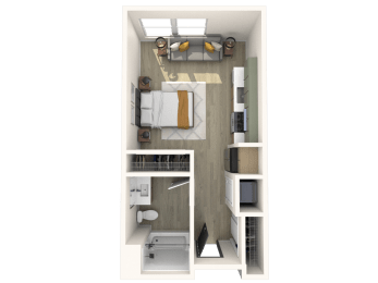 Studio, 1 bath, 410 sqft, $1,685