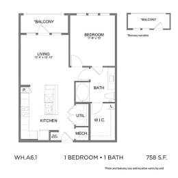 1 bed, 1 bath, 758 sqft, $1,751