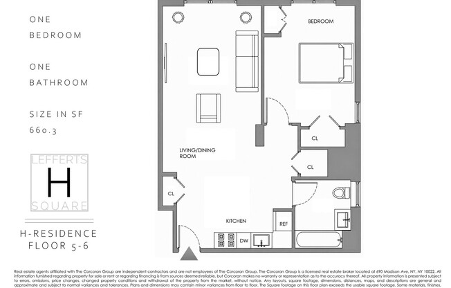 1 bed, 1 bath, $2,875, Unit 5H