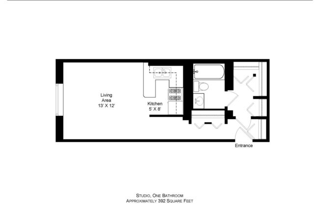 Studio, 1 bath, 400 sqft, $1,175, Unit 101