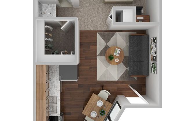 1 bed, 1 bath, 400 sqft, $900, Unit 2161