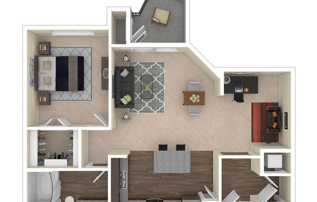 1 bed, 1 bath, 894 sqft, $1,802