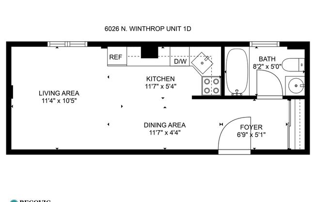 Studio, 1 bath, 250 sqft, $1,425, Unit 1D