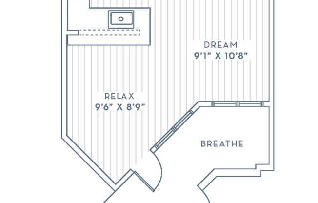 Studio, 1 bath, 529 sqft, $1,154