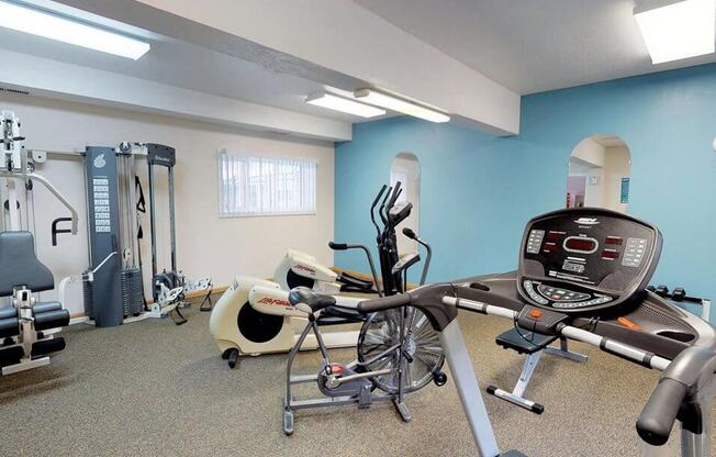 Fitness center at Indian Hills apartments