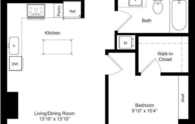 1 bed, 1 bath, 715 sqft, $3,065, Unit 3111