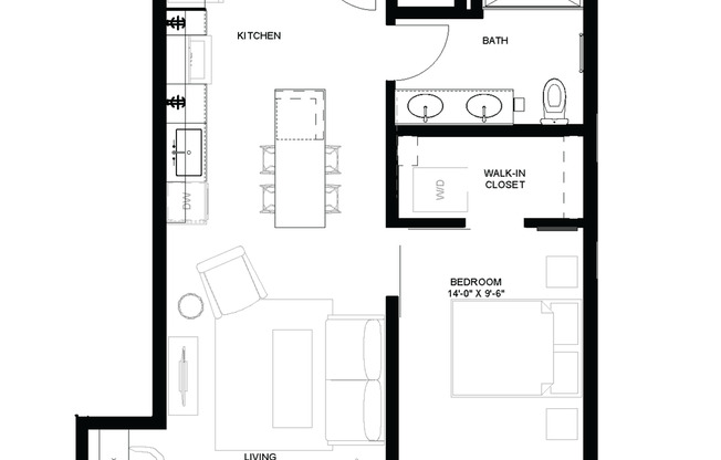 1 bed, 1 bath, 629 sqft, $1,725, Unit 513