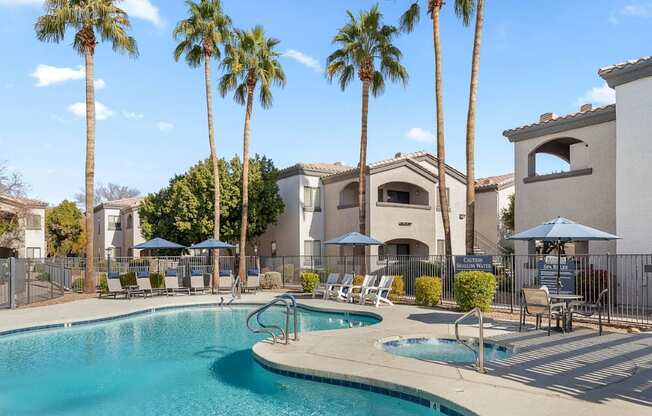 Bayside Apartments in Phoenix, Arizona Pool with Lounge Chairs
