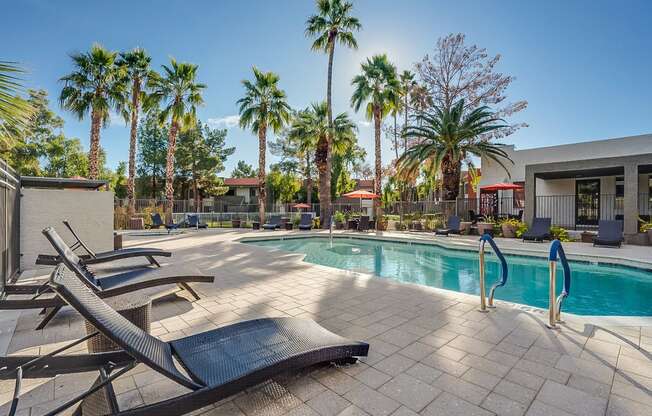 Lounge Seating in Pool Area at Ovation at Tempe Apartments