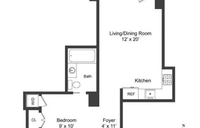 1 bed, 1 bath, $3,995, Unit 7B