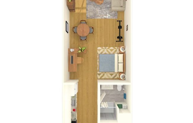 Studio, 1 bath, 740 sqft, $1,990, Unit 128