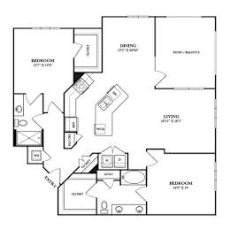 2 beds, 2 baths, 1,416 sqft, $2,621
