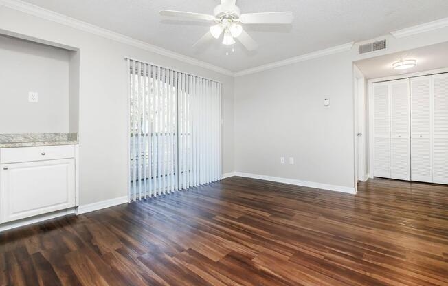 a room with a wooden floor