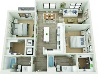 2 beds, 2 baths, 1,063 sqft, $1,829